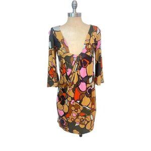 Diane Von Furstenberg DVF Elena retro patterned silk Dress size 6